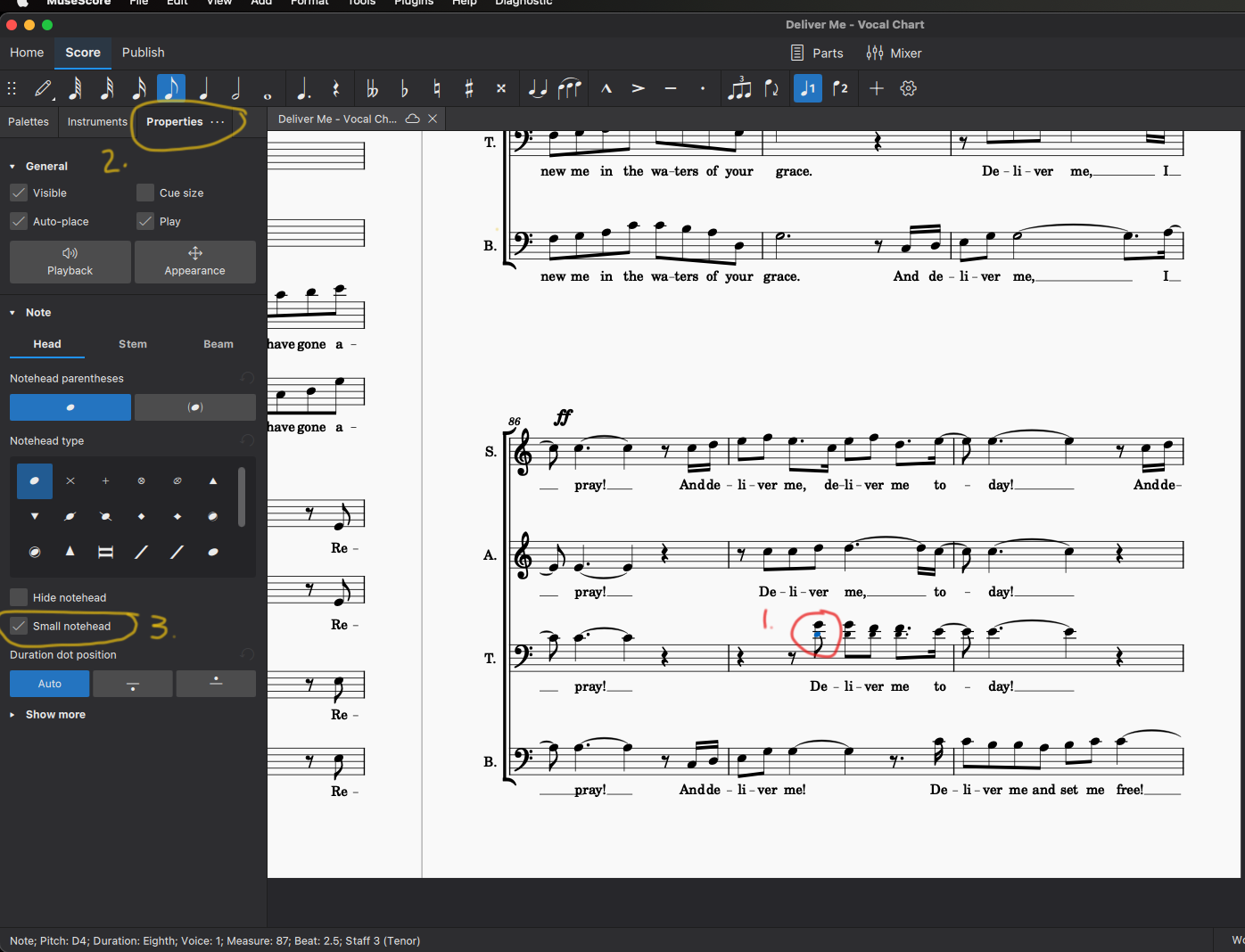 How To Enter Small Alternate Notes In MuseScore 4? | MuseScore